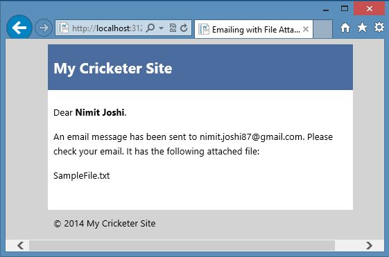 Email Sent with Attached File